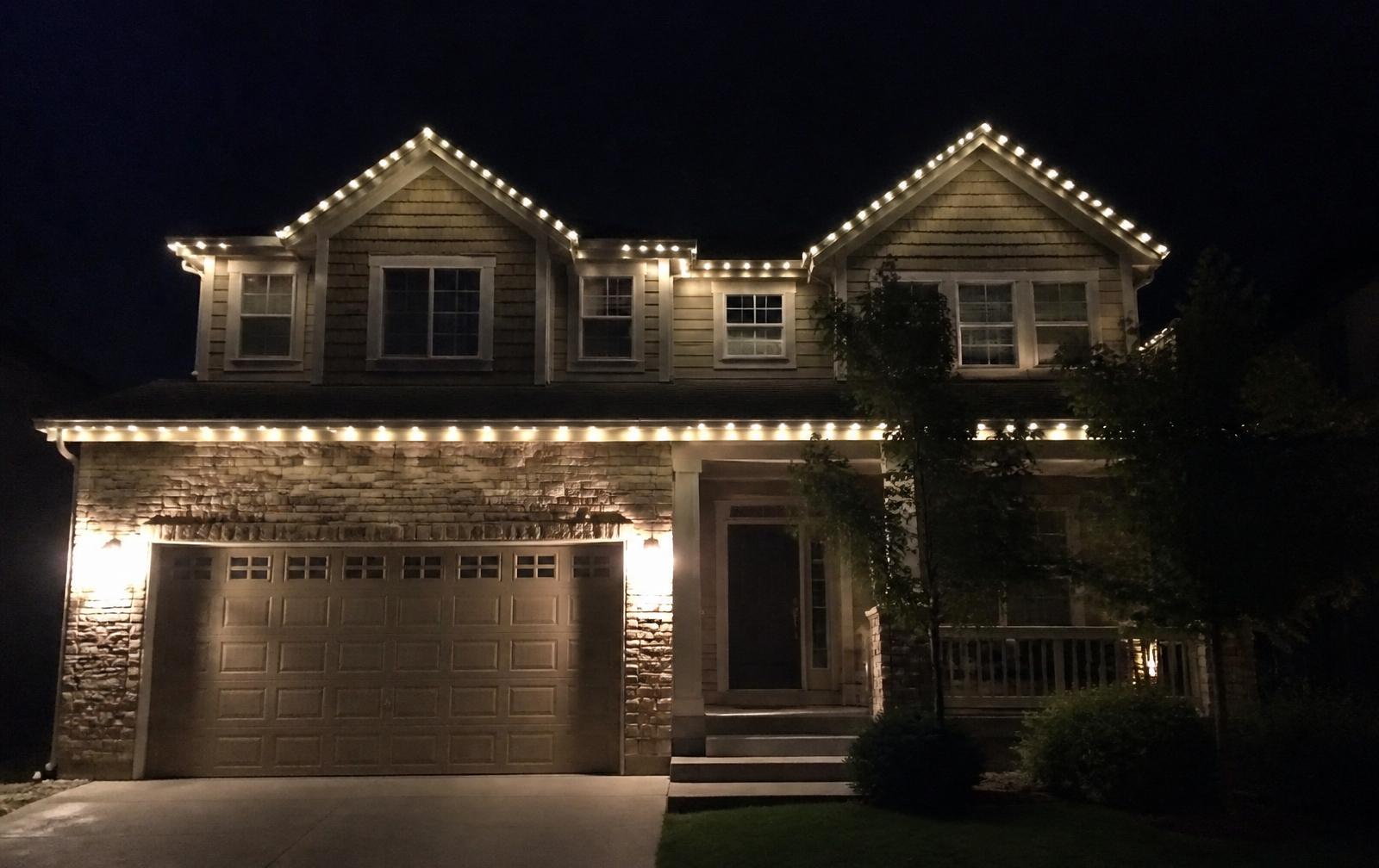 Home with warm white permanent lighting scene